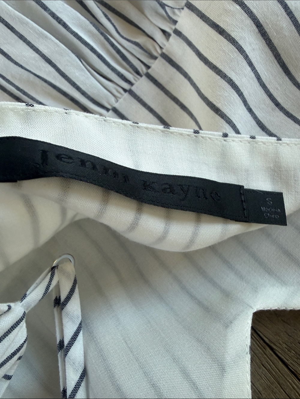 Jenni Kayne Cove Dess Striped White and charcoal Sundress with Spaghetti Straps - Picture 4 of 4